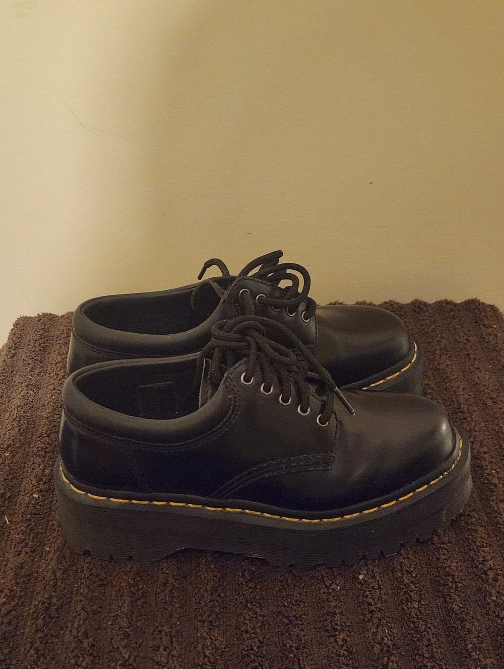 Dr. Martens 8053 Quad Platform Black Leather Oxford Women’s US Size 7 Shoes